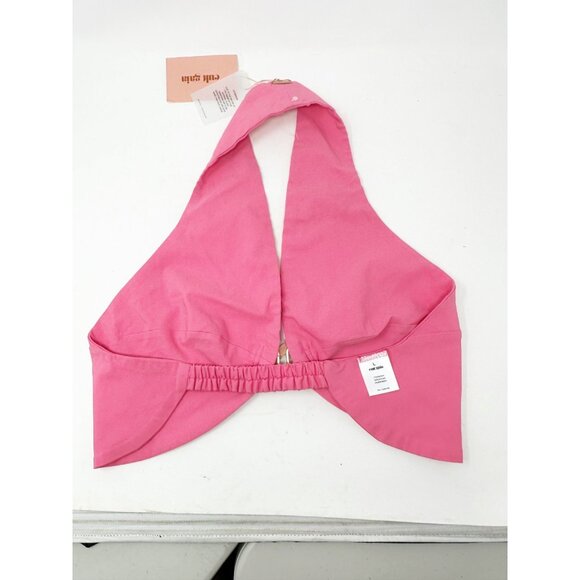 Cult Gaia Diem Top Halter Neck Open Back Front Gold Tone Hook Blossom Large - Picture 8 of 9